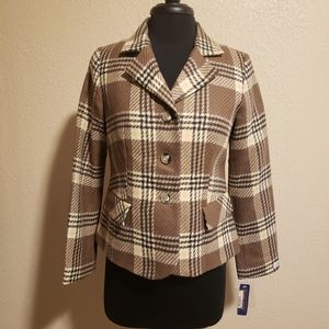 Pendleton Virgin Wool Plaid Blazer Jacket Size‎ 8
